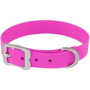 Red Dingo Vivid PVC Dog Collar, Hot Pink, Small: 11 to 14-in neck, 4/5-in wide