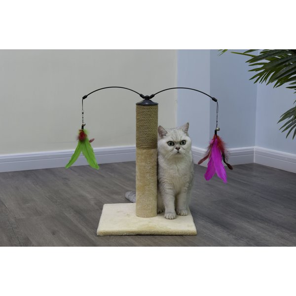 FRISCO 21in Sisal Cat Scratching Post with Toy, Brown, 1 count