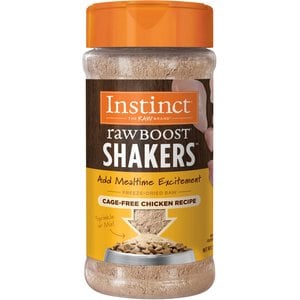 Instinct Raw Boost Shakers Cage-Free Chicken Recipe High-Protein Grain-Free Freeze-Dried Dog Food Topper, 5.5-oz bottle