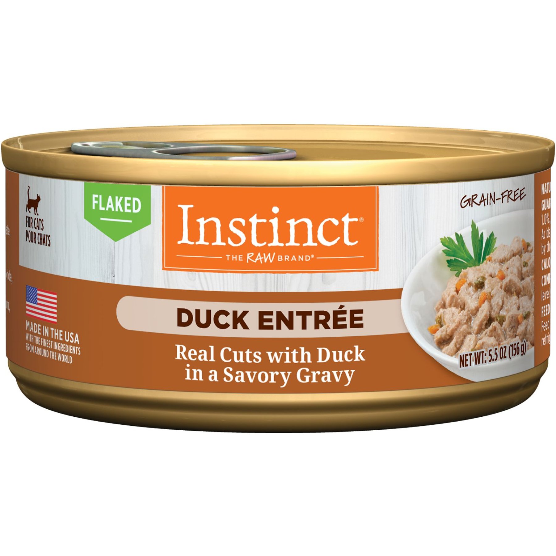 INSTINCT Duck Entree Grain Free Flaked Wet Cat Food 5.5 oz can