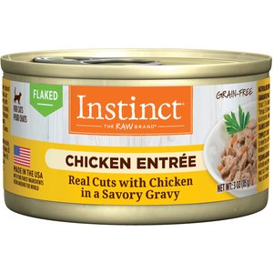 Instinct Chicken Entree Grain-Free Flaked Wet Cat Food, 3-oz can, case of 24