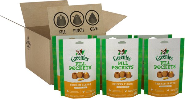 Greenies Pill Pockets Canine Chicken Flavor Dog Treats, Capsule Size, 180 count slide 1 of 8