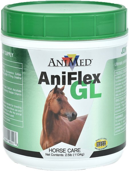 AniMed Natural Aniflex GL Connective Tissue Support Powder Horse Supplement, 2.5-lb tub slide 1 of 5