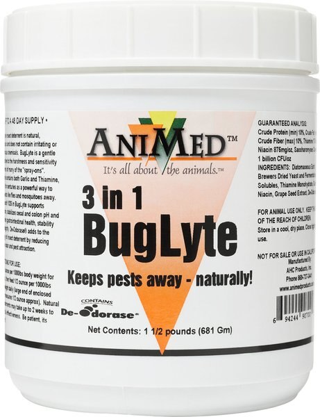 AniMed 3in1 BugLyte Horse Supplement, 1.5-lb tub slide 1 of 3