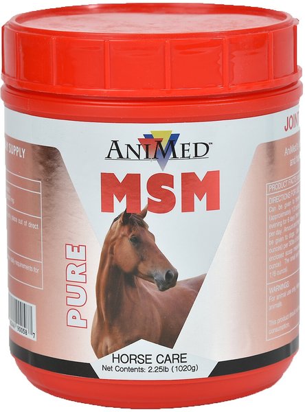 AniMed Pure MSM Joint Support Powder Horse Supplement, 2.25-lb tub slide 1 of 5