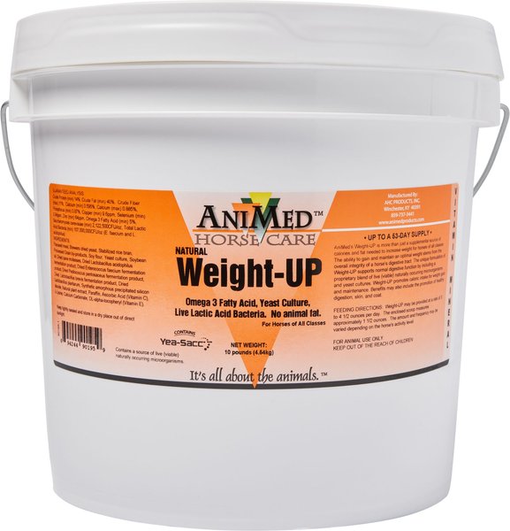 AniMed Natural Weight-UP Weight Gain Powder Horse Supplement, 10-lb tub slide 1 of 2
