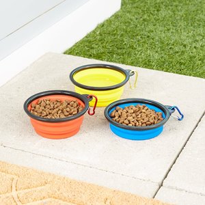 Mr. Peanut's Premium Collapsible Non-Skid Silicone Dog & Cat Bowls, 1.5-cup, 3 count