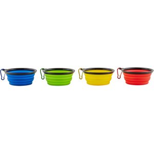 Mr. Peanut’s Premium Collapsible Non-Skid Silicone Dog & Cat Bowls, 1.5-cup, 4 count