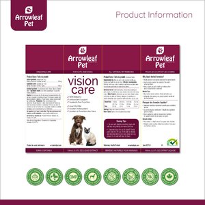 Arrowleaf Pet Vision Care Cat & Dog Supplement, 100-ml bottle
