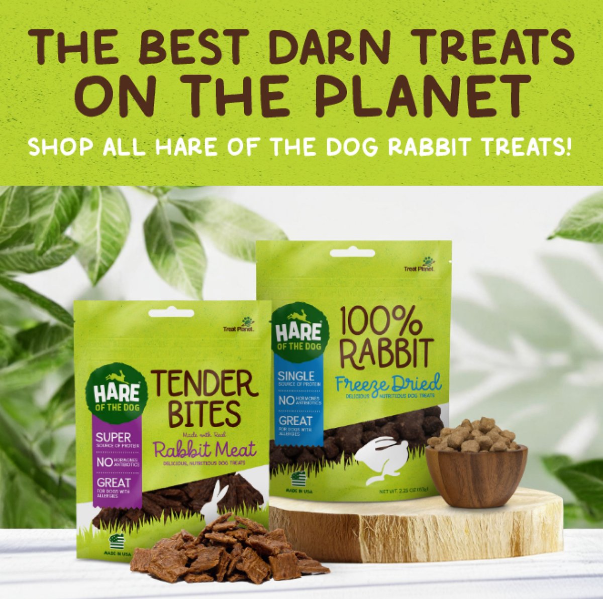 Hare of the Dog Rabbit Tender with All-American Rabbit Grain-Free Dog Treats