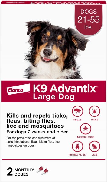 K9 ADVANTIX Flea Tick Mosquito Prevention for Large Dogs 21 55 lbs 2 Monthly Treatments Chewy