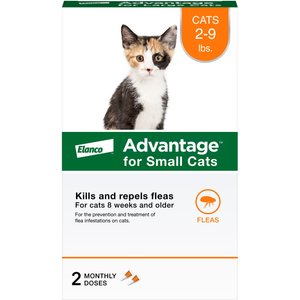 Advantage Topical Flea Prevention for Small Cats, 2-9 lbs, 2-Monthly Treatments