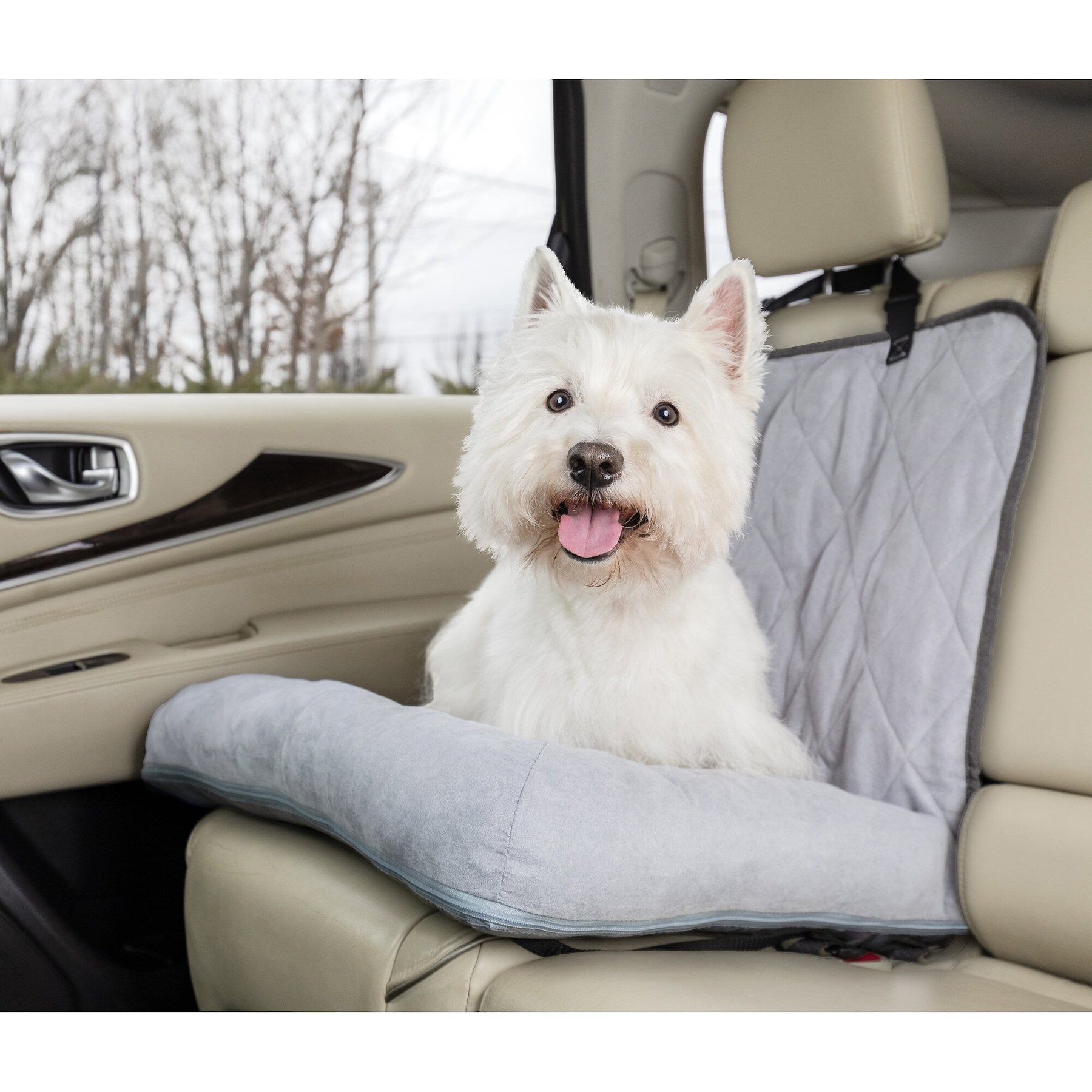 PETSAFE Happy Ride Car Seat Dog Bed Bucket Grey Small Chewy Com   108110 MAIN. AC SS1800 V1628120585  