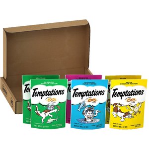 Temptations Feline Favorites Variety Pack Soft & Crunchy Cat Treats, 3-oz bag, case of 6