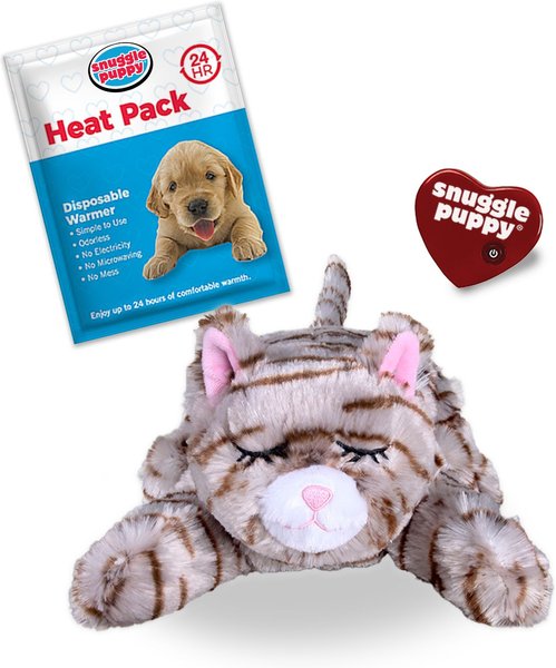 Smart Pet Love Snuggle Puppy Original Snuggle Kitty Plush Cat Behavioral Aid Anxiety Relief, Tan Tiger slide 1 of 9