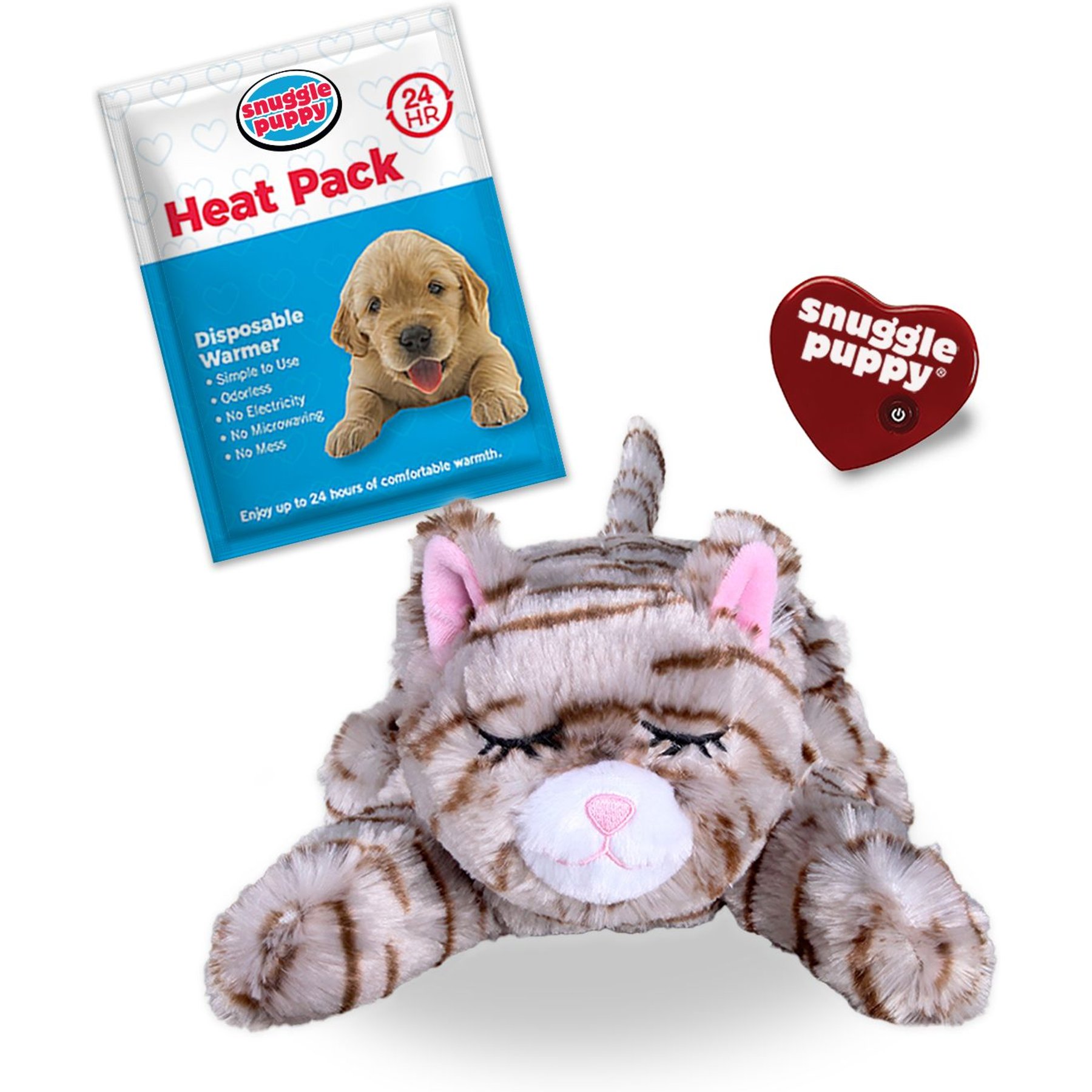 Original Snuggle Puppy Heartbeat Stuffed Toy for Dogs. Pet Anxiety Relief  and Calming Aid, Comfort Toy for Behavioral Training in Black
