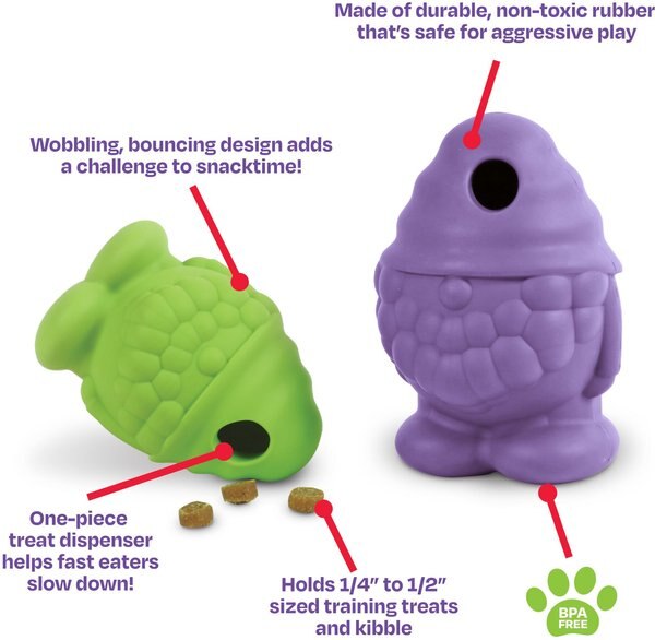 Brightkins Gnome Tough & Tumble Treat Dispenser Dog Toy, Large, Purple