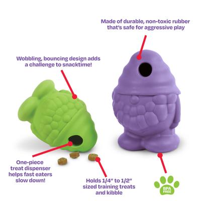 Show full view: Brightkins Gnome Tough & Tumble Treat Dispenser Dog Toy, Large, Purple slide 3 of 8