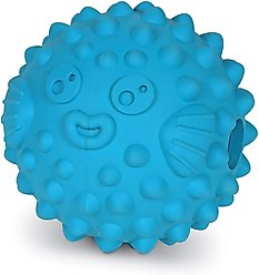 Brightkins Pufferfish Tough & Tumble Treat Dispenser Dog Toy, Large, Blue