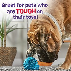 Brightkins Pufferfish Tough & Tumble Treat Dispenser Dog Toy, Large, Blue
