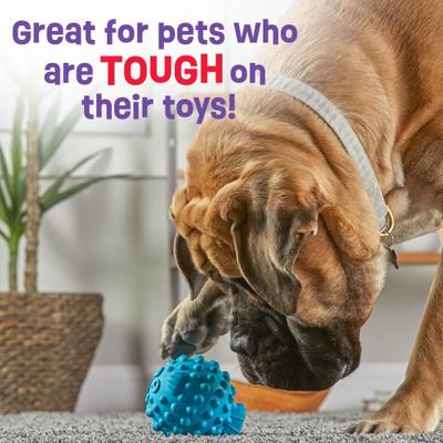 Show full view: Brightkins Pufferfish Tough & Tumble Treat Dispenser Dog Toy, Large, Blue slide 5 of 9