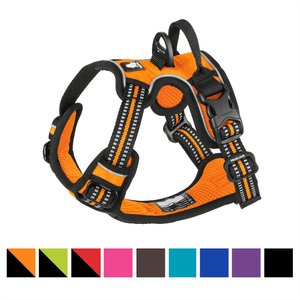 Chai's Choice Premium Outdoor Adventure 3M Polyester Reflective Front Clip Dog Harness, Orange, X-Small: 13 to 17-in chest