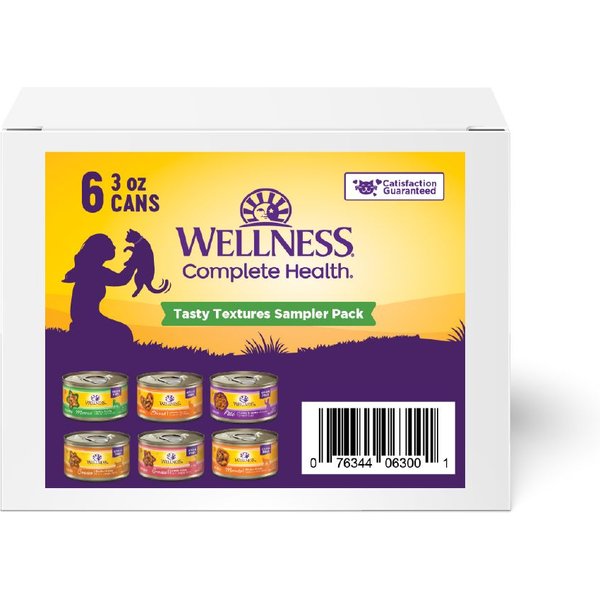 Wellness Complete Health Multiform Sampler Pack Grain-Free Natural Wet Cat Food, 3-oz can, case of 6
