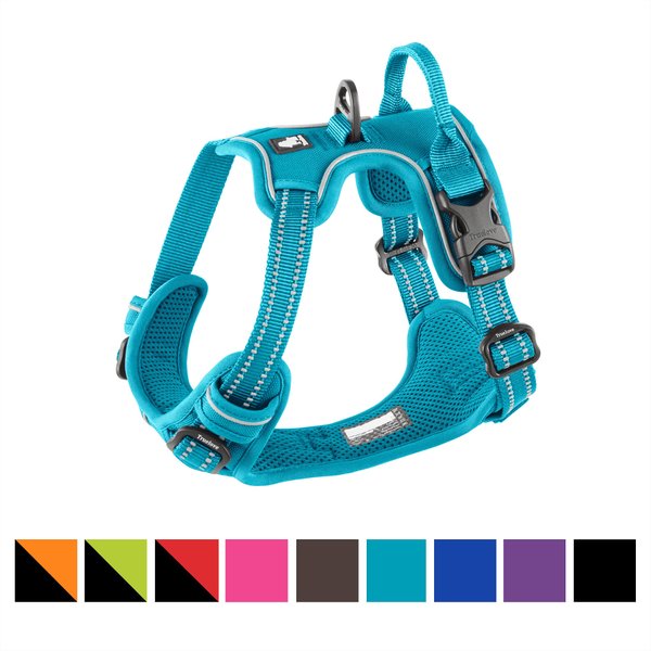 Chai's Choice Premium Outdoor Adventure 3M Polyester Reflective Front Clip Dog Harness, Teal Blue, Small: 17 to 22-in chest slide 1 of 9