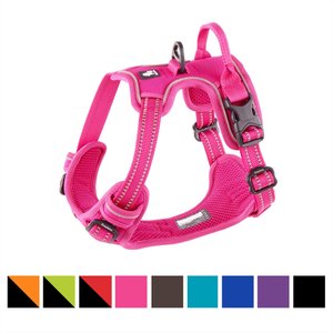 Chai's Choice Premium Outdoor Adventure 3M Polyester Reflective Front Clip Dog Harness, Fuchsia, Small: 17 to 22-in chest