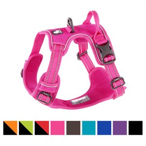 Chai's Choice Premium Outdoor Adventure 3M Polyester Reflective Front Clip Dog Harness, Fuchsia, Medium: 22 to 27-in chest