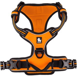 Chai's Choice Premium Outdoor Adventure 3M Polyester Reflective Front Clip Dog Harness, Orange, Large: 27 to 32-in chest