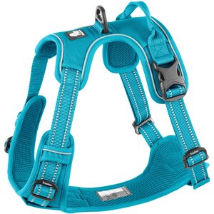 Chai's Choice Premium Outdoor Adventure 3M Polyester Reflective Front Clip Dog Harness, Teal Blue, Large: 27 to 32-in chest