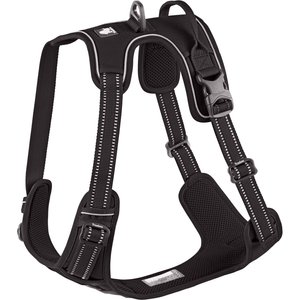 Chai's Choice Premium Outdoor Adventure 3M Polyester Reflective Front Clip Dog Harness, Black, X-Large: 32 to 42-in chest