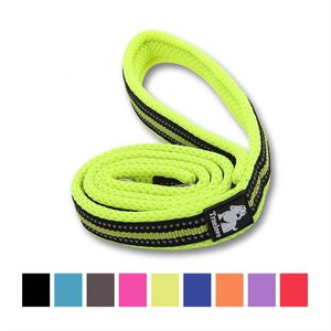 Chai's Choice Premium Outdoor Adventure Padded 3M Polyester Reflective Dog Leash, Green, 3.6-ft long, 4/5-in wide