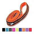 Chai's Choice Premium Outdoor Adventure Padded 3M Polyester Reflective Dog Leash, Orange, 3.6-ft long, 4/5-in wide