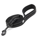 Chai's Choice Premium Outdoor Adventure Padded 3M Polyester Reflective Dog Leash, Black, 6.5-ft long, 1-in wide