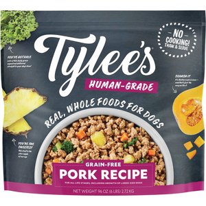 Tylee's Human-Grade Pork Recipe Frozen Dog Food, 96-oz bag
