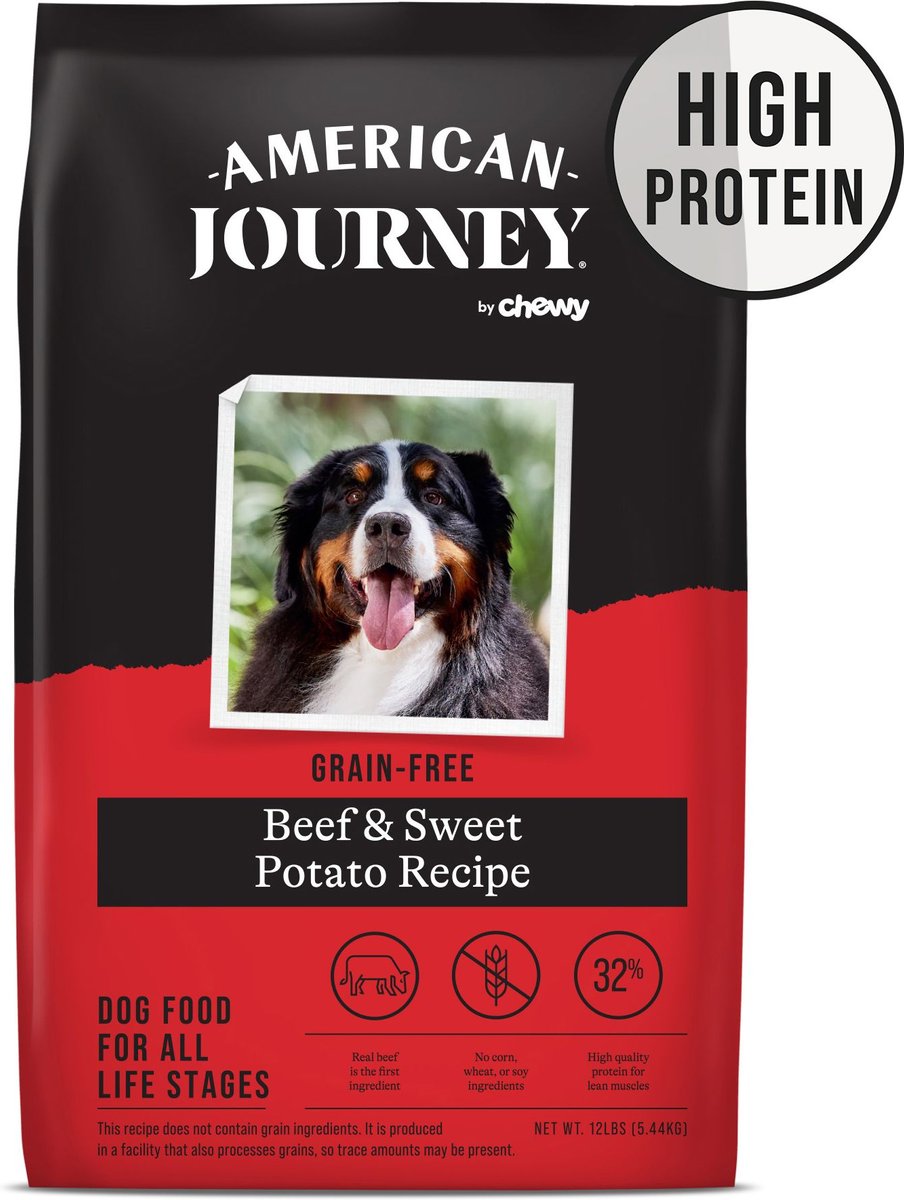 AMERICAN JOURNEY GrainFree Beef & Sweet Potato Recipe Dry Dog Food, 12