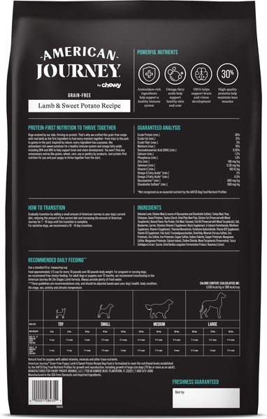 American journey puppy food feeding chart best sale