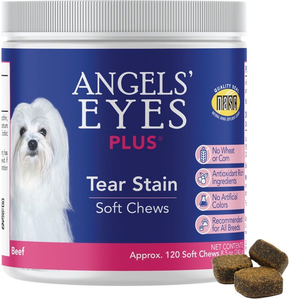 Angels' Eyes Plus Beef Flavored Soft Chews Tear Stain Supplement for Dogs & Cats, 120 count slide 1 of 7