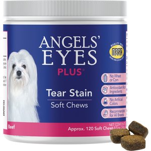 Angels' Eyes Plus Beef Flavored Soft Chews Tear Stain Supplement for Dogs & Cats, 120 count