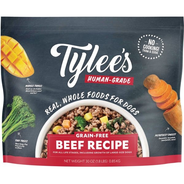 TYLEE'S HumanGrade Beef Recipe Frozen Dog Food, 30oz bag
