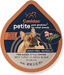 CANIDAE PURE Petite All Stages Small Breed Fricassee Style Dinner with Turkey & Green Beans Wet Dog Food Trays, 3.5-oz, case of 12 slide 1 of 5