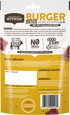 Show full view: Rachael Ray Nutrish Burger Bites, Beef Burger with Bison Grain-Free Dog Treats, 3-oz bag slide 3 of 10