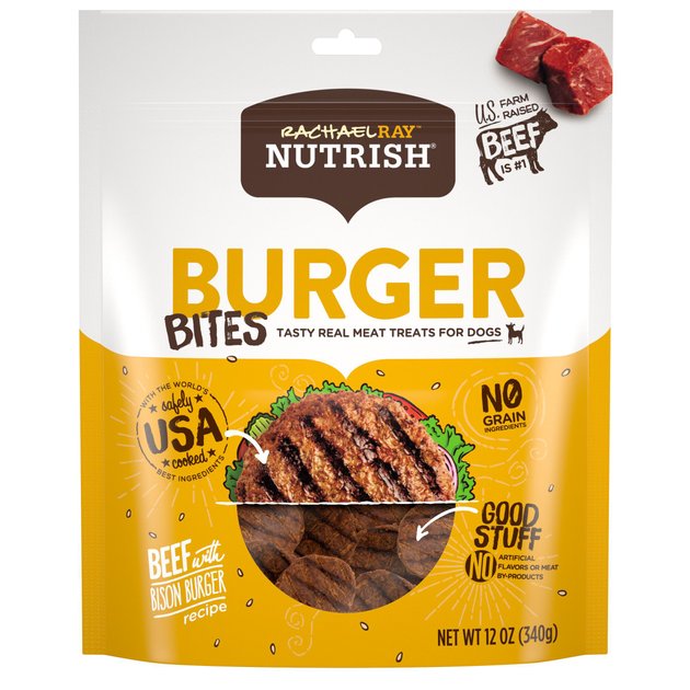 RACHAEL RAY NUTRISH Burger Bites, Beef Burger with Bison Grain-Free Dog ...