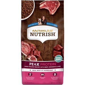 Rachael Ray Nutrish PEAK Open Prairie Recipe with Beef, Venison & Lamb Natural Grain-Free Dry Dog Food, 4-lb bag
