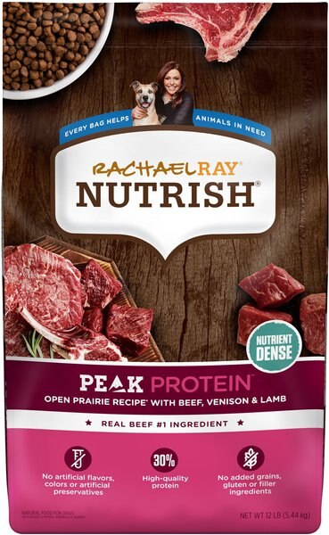 Rachael Ray Nutrish PEAK Open Prairie Recipe with Beef, Venison & Lamb Natural Grain-Free Dry Dog Food, 12-lb bag slide 1 of 9