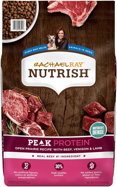 Rachael Ray Nutrish PEAK Open Prairie Recipe with Beef, Venison & Lamb Natural Grain-Free Dry Dog Food, 23-lb bag slide 1 of 10