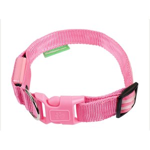 Illumiseen LED USB Rechargeable Nylon Dog Collar, Pink, X-Large: 21.6 to 27.5-in neck