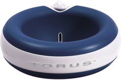 Torus Pet Filtered Dog & Cat Water Bowl, Blue, 68-oz